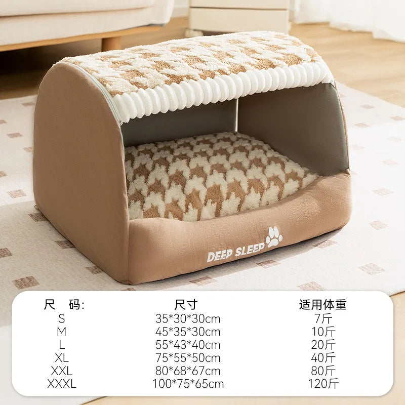 Quilted Winter Den Bed for Large Dogs