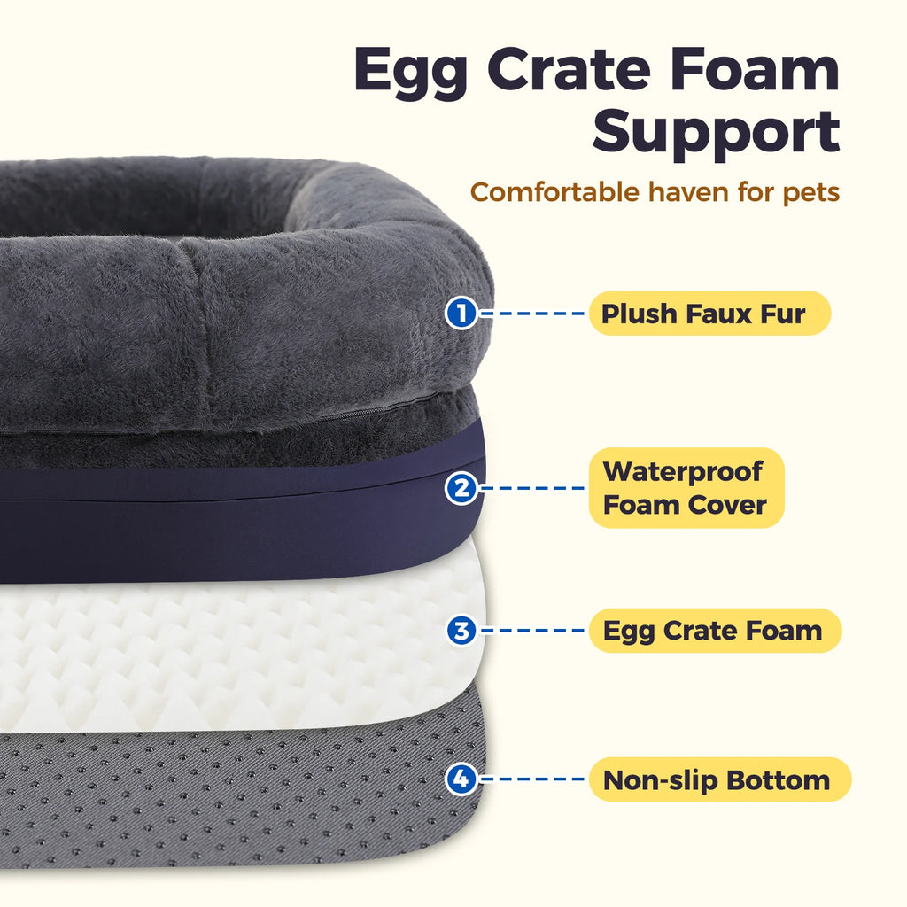 Foldable Orthopedic Dog Sofa Bed – Large/XL