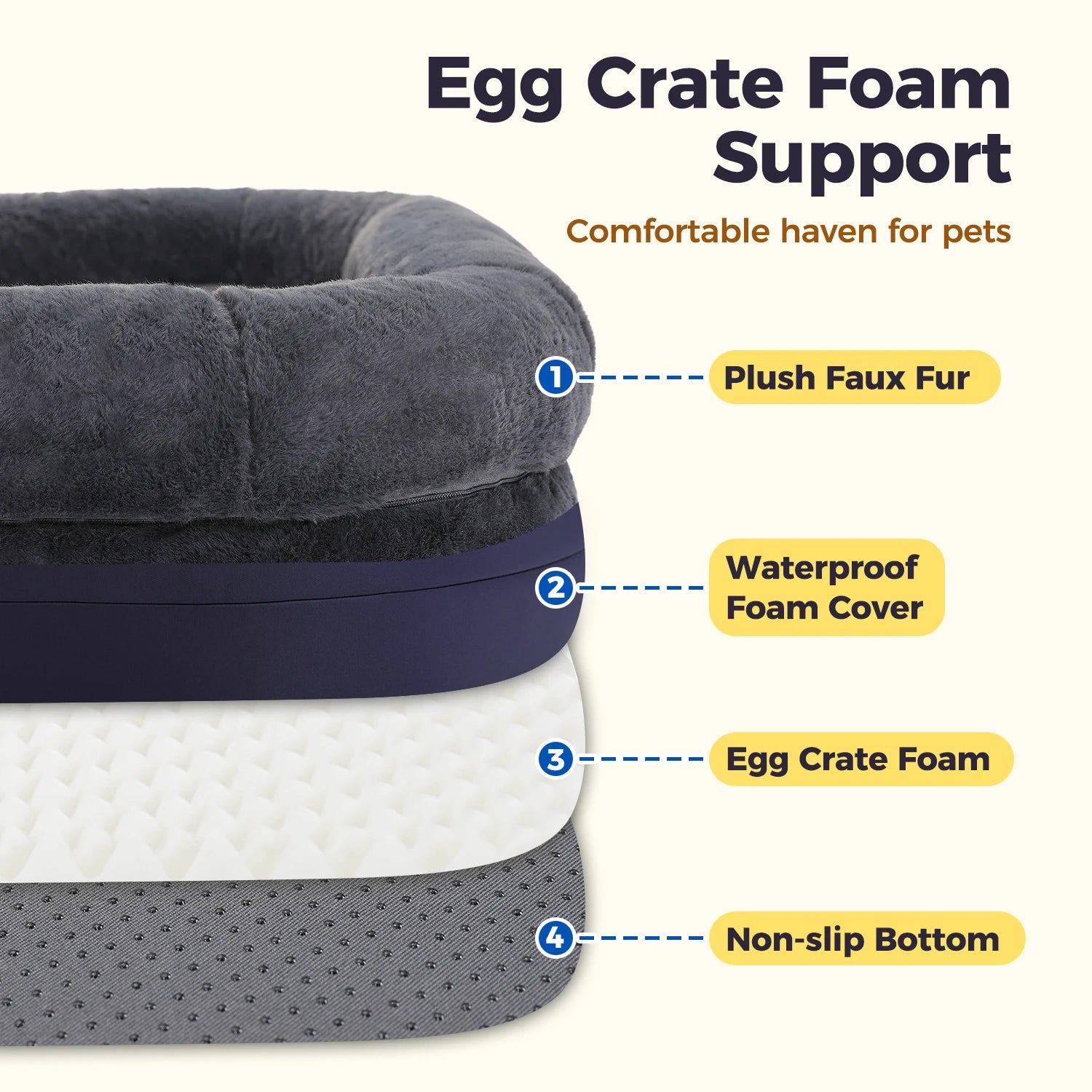 Foldable Orthopedic Dog Sofa Bed – Large/XL