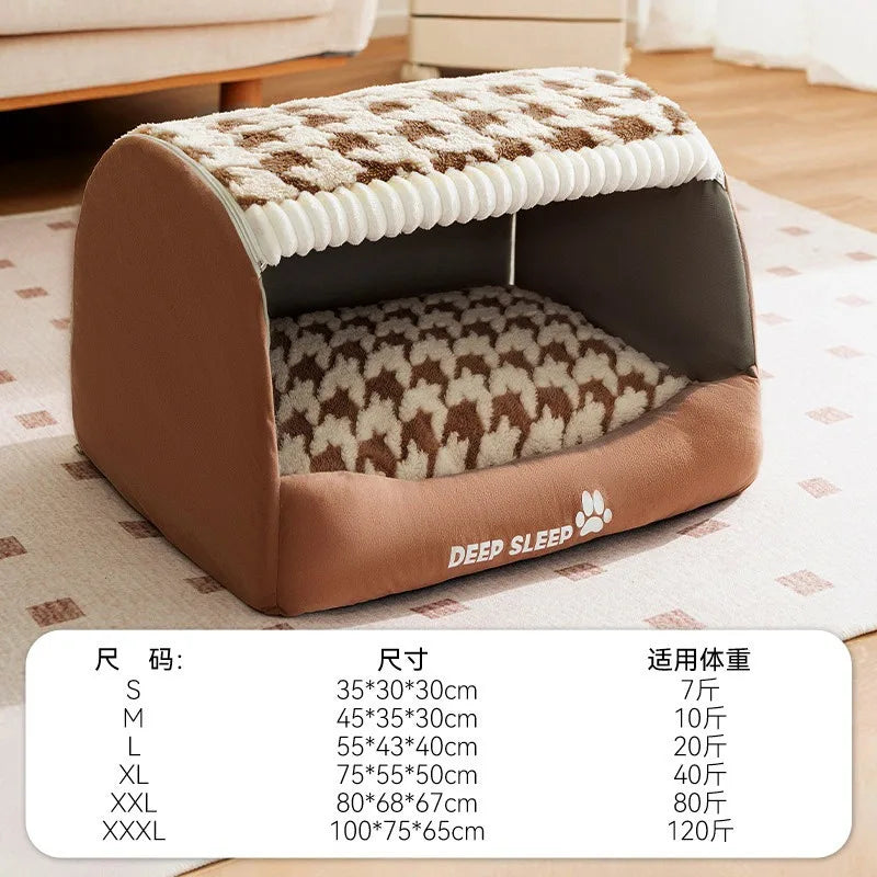 Quilted Winter Den Bed for Large Dogs