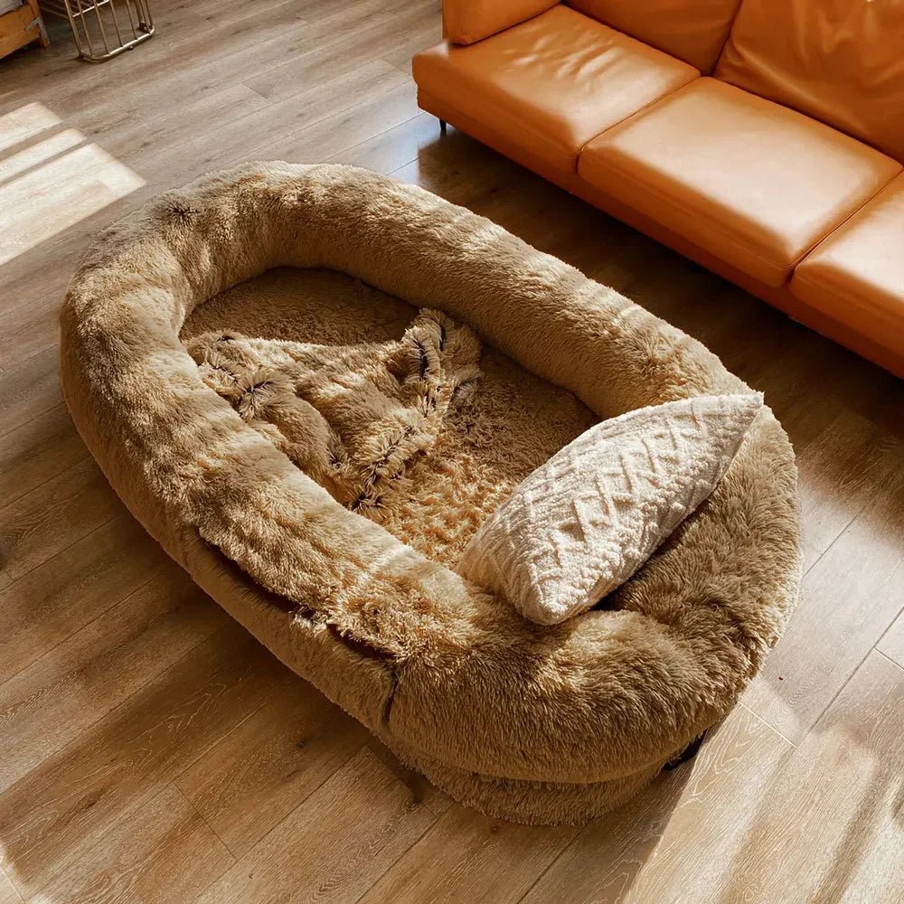 Giant Plush Shared Dog & Human Bed