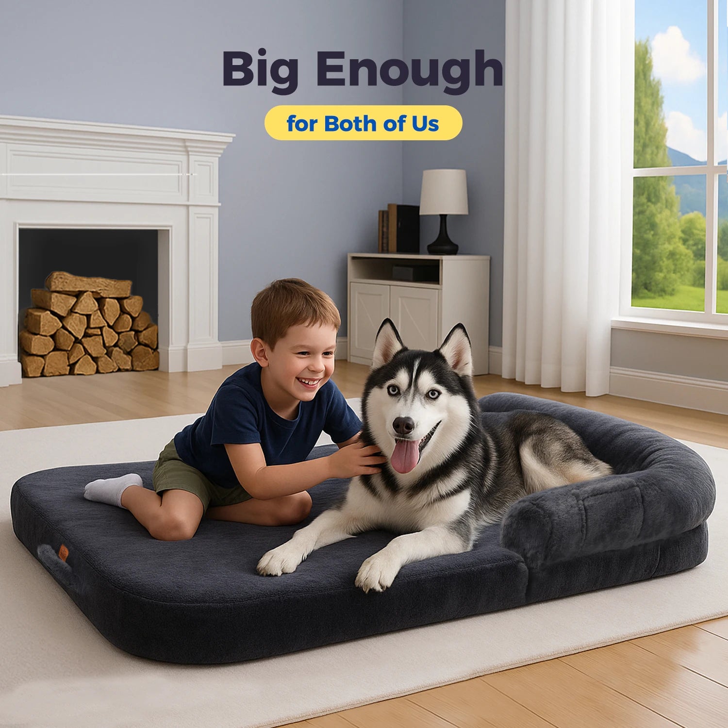 Foldable Orthopedic Dog Sofa Bed – Large/XL